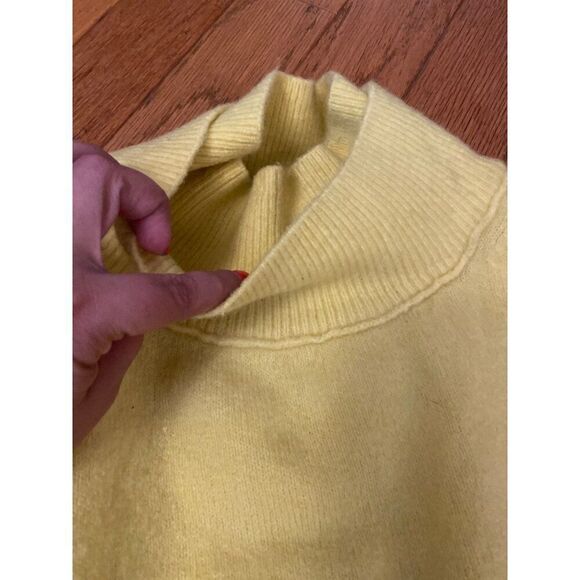 Free People Women's Afterglow Double Mock Neck yellow oversized sweater Size S - Picture 4 of 7